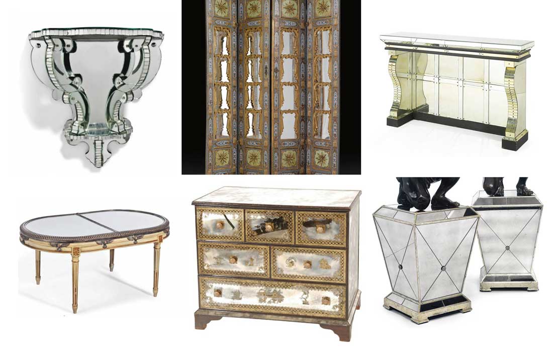 WHY WE LOVE MIRRORED NIGHTSTANDS, DRESSERS, CHESTS AND DESKS- A History - Greige