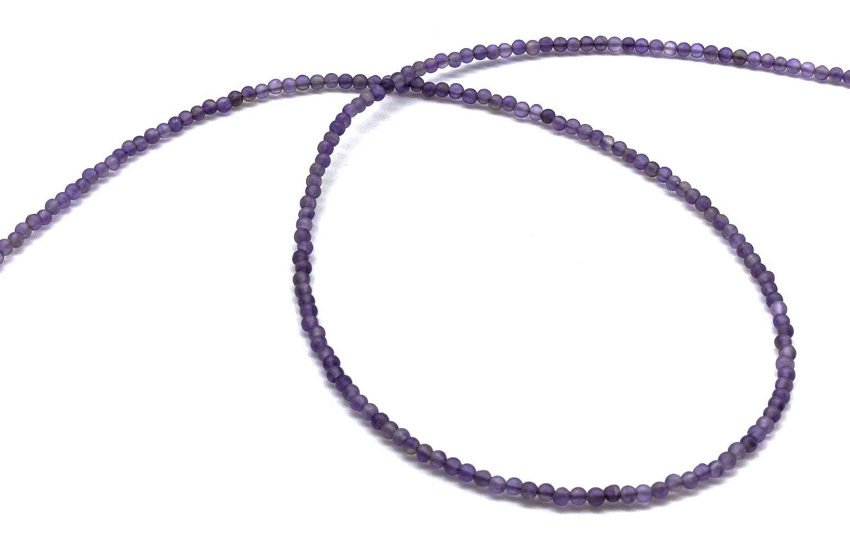 Raw Amethyst Love Beads Necklace | Hand-Ground | Soft Purple