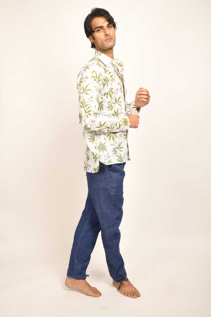 Cannabis Shirt Design | 6-Color Hand Block Printed Workwear