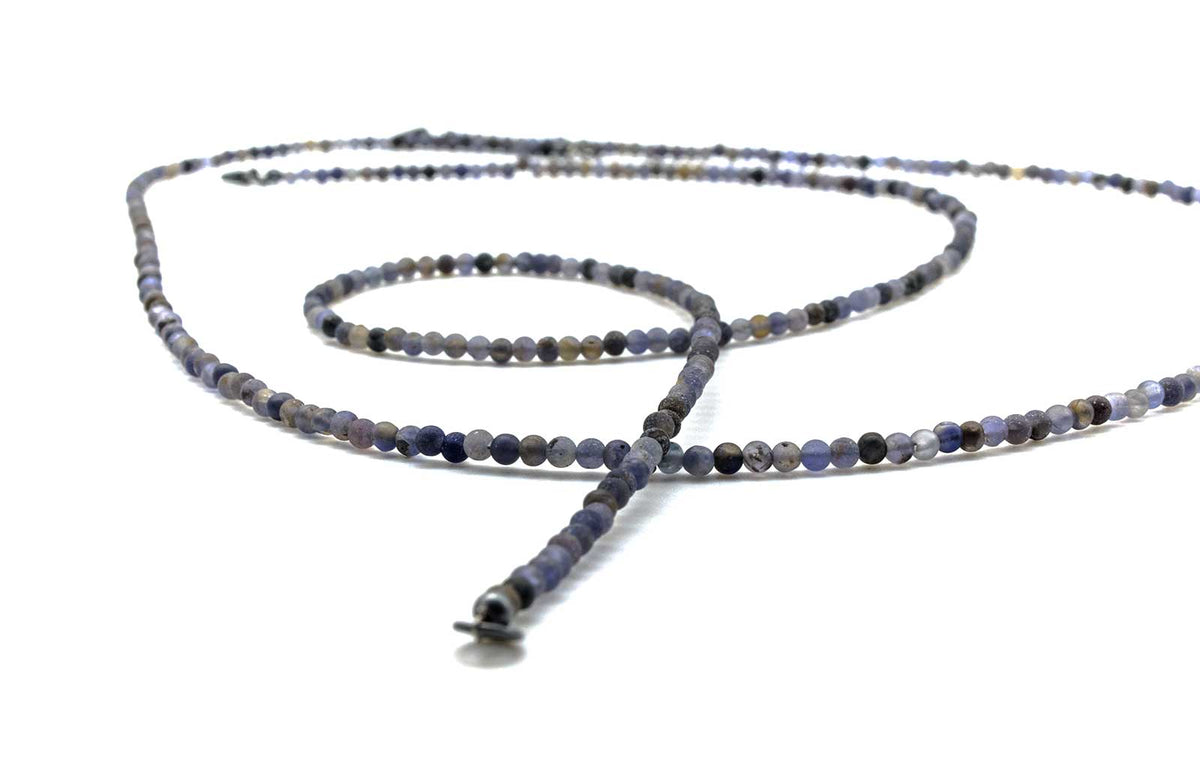 Iolite Love Bead Necklace | Hand-Ground | Multi-Color Blues