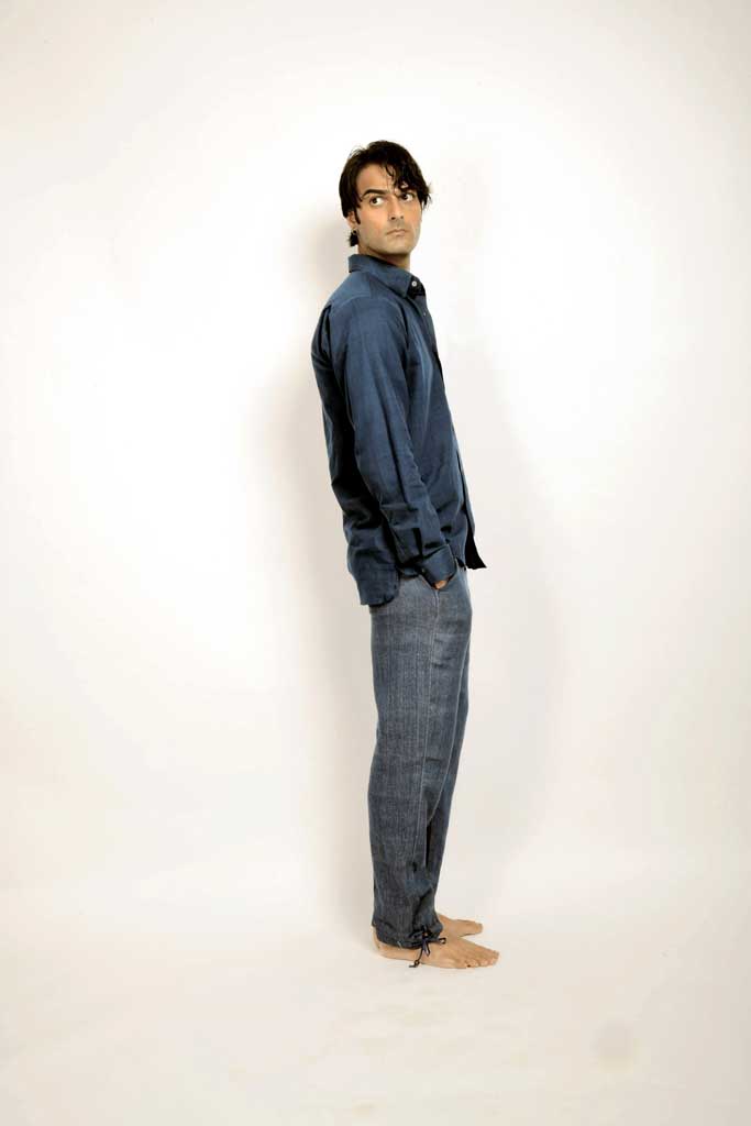 Handwoven Indigo Fabric Men's Workwear Shirt | Heritage
