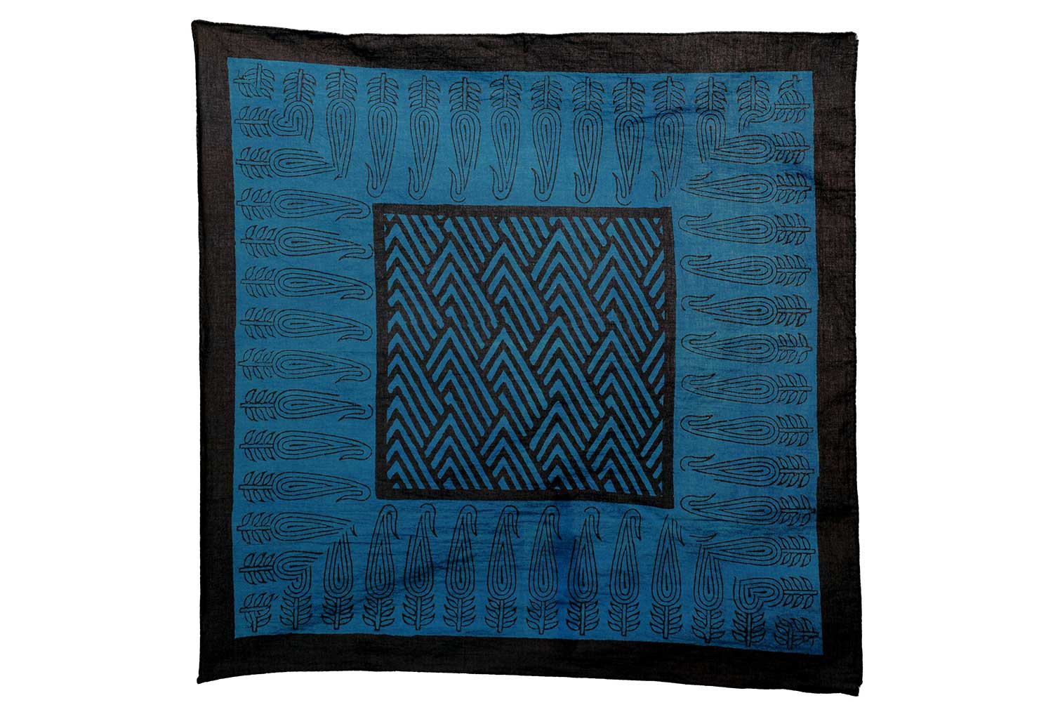 Art Deco Bandana | Hand Block Printed Indigo Natural Dye