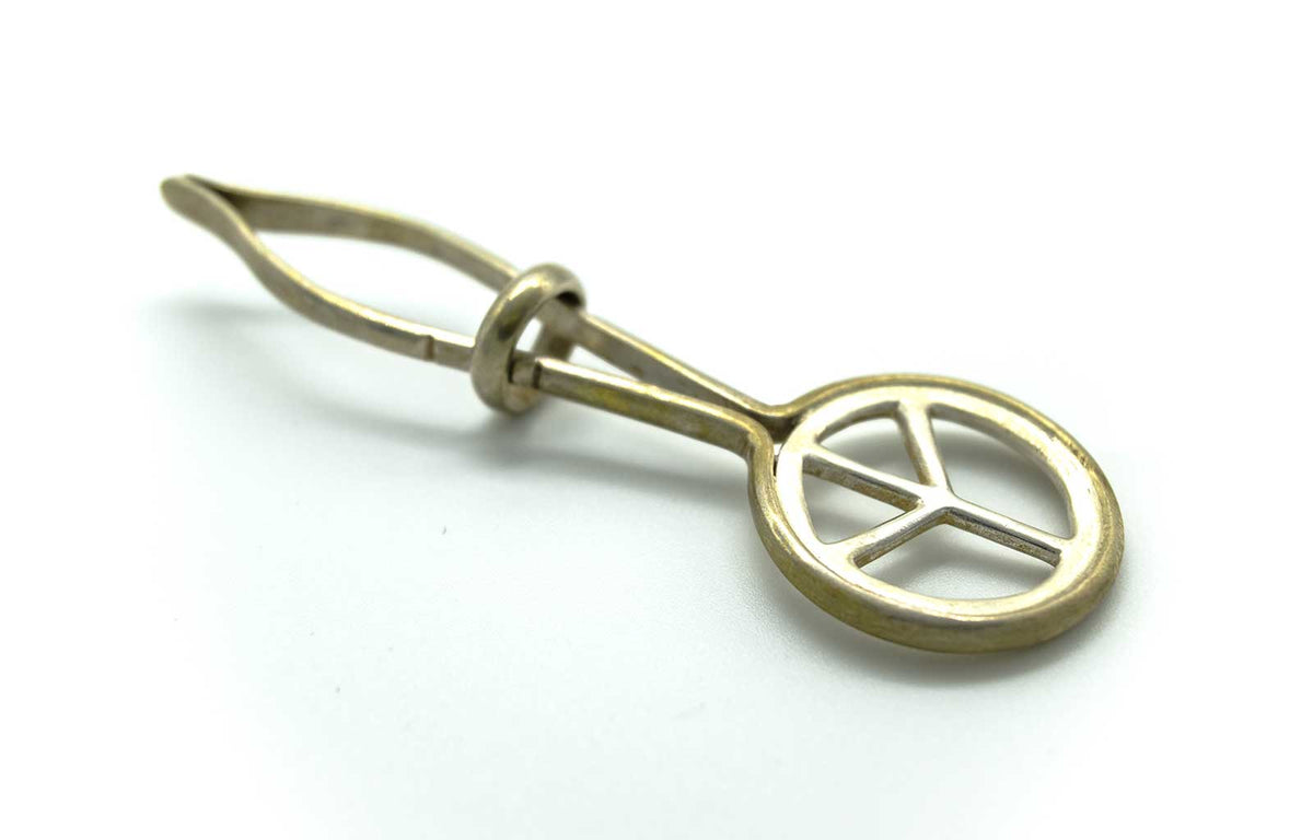 Peace Sign  Sterling Silver Roach Clip