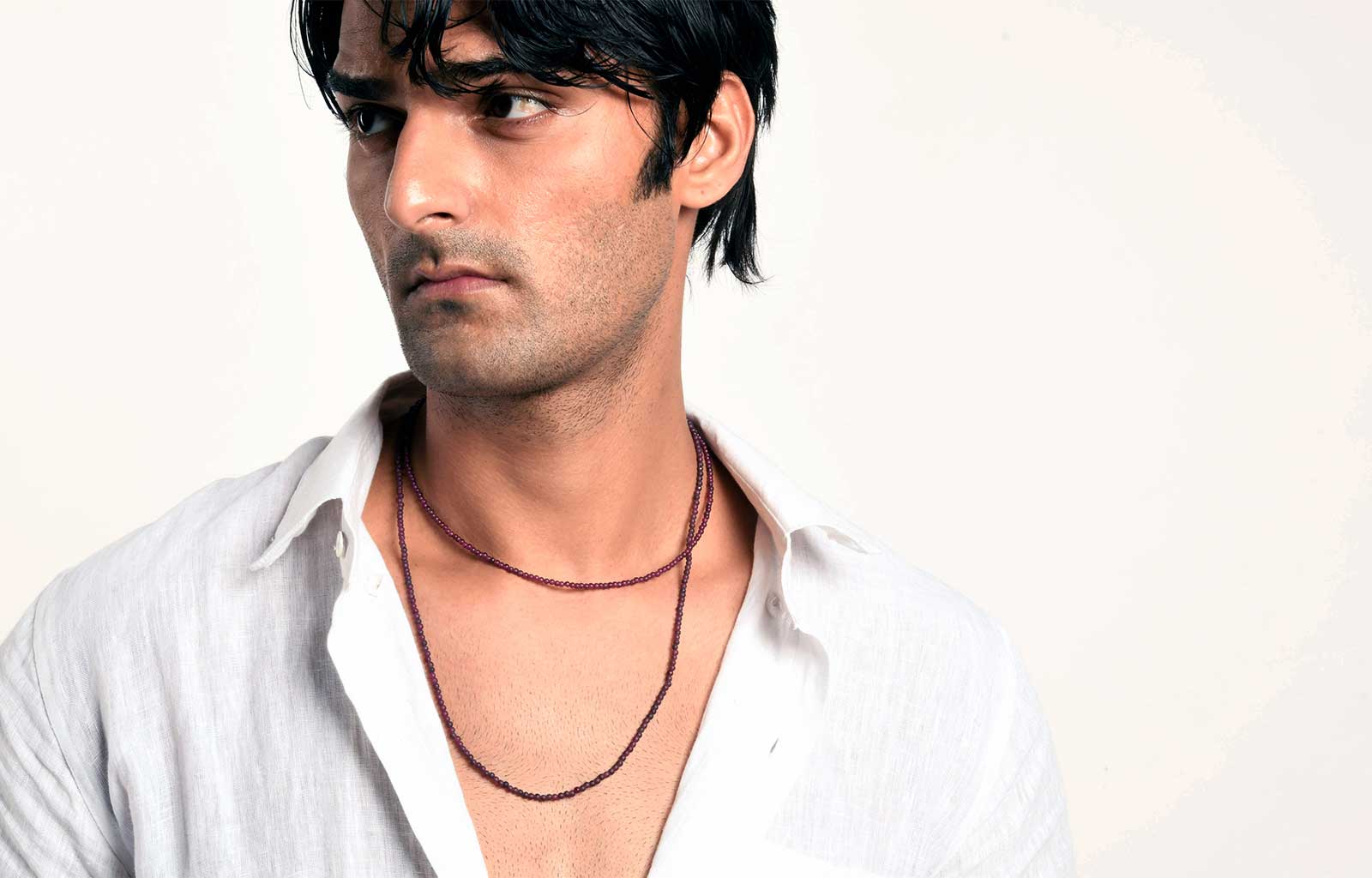 Raw Garnet Necklace | Hand-Ground Love Beads | Deep Red