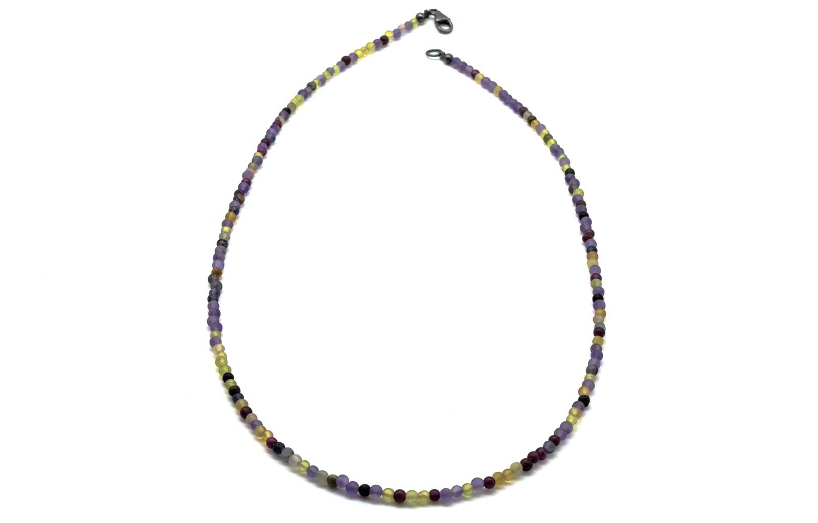 Love stone mala necklace of Rudraksha mala beads and Rose Quartz